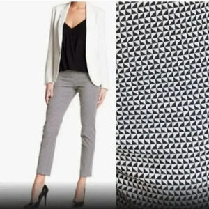 THEORY Navalane Arlington Ankle Pants Ink and Ivory Size 4 Office Professional